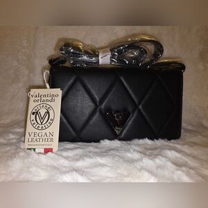 NWT Valentino Orlandi Black Vegan Leather Bag